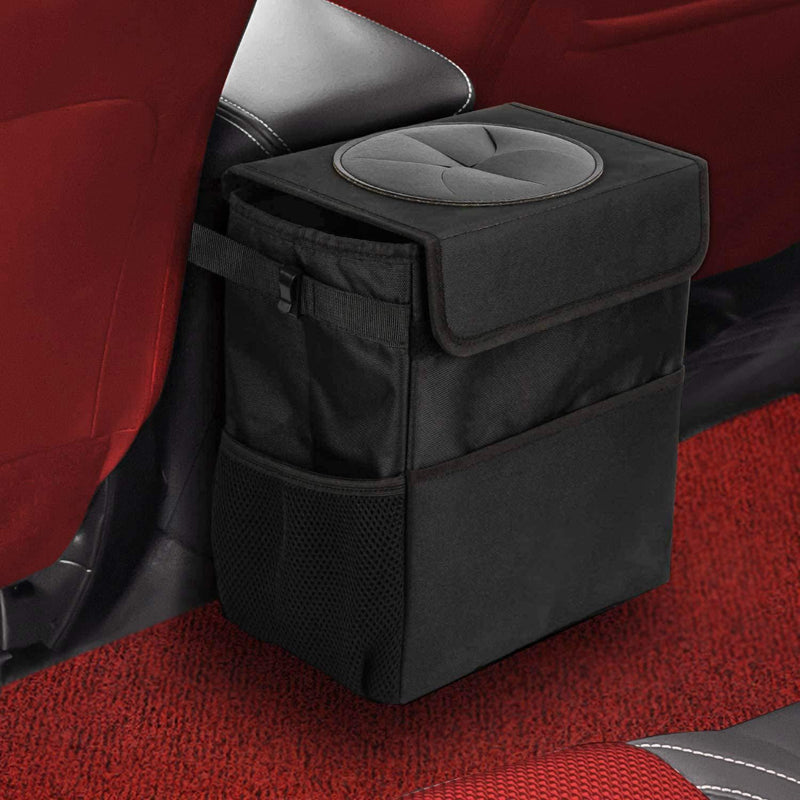 Ryhpez Car Trash Can with Lid - Car Trash Bag Hanging with Storage Pockets Automotive - DailySale