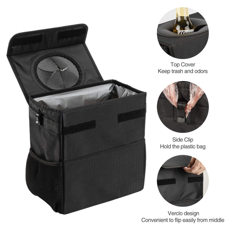 Car Trash Can With Lid Garbage Bag for Vehicle Portable Leak WaterProof  Foldable