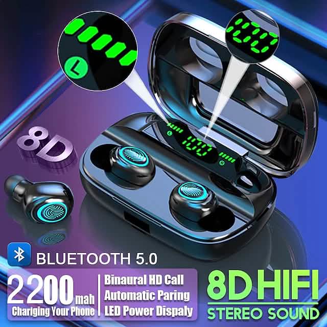 S11 True Wireless Headphones TWS Earbuds Bluetooth 4.0 Stereo Dual Drivers with Microphone Headphones & Audio - DailySale