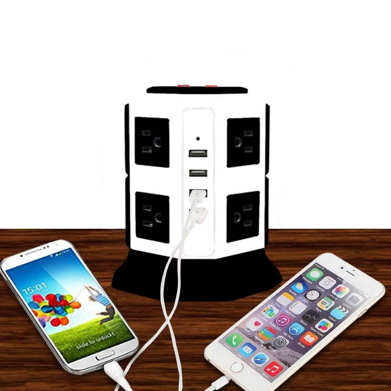 Safemore 8-Outlet Desktop Surge Protector with 4 USB Ports - Assorted Colors Gadgets & Accessories - DailySale