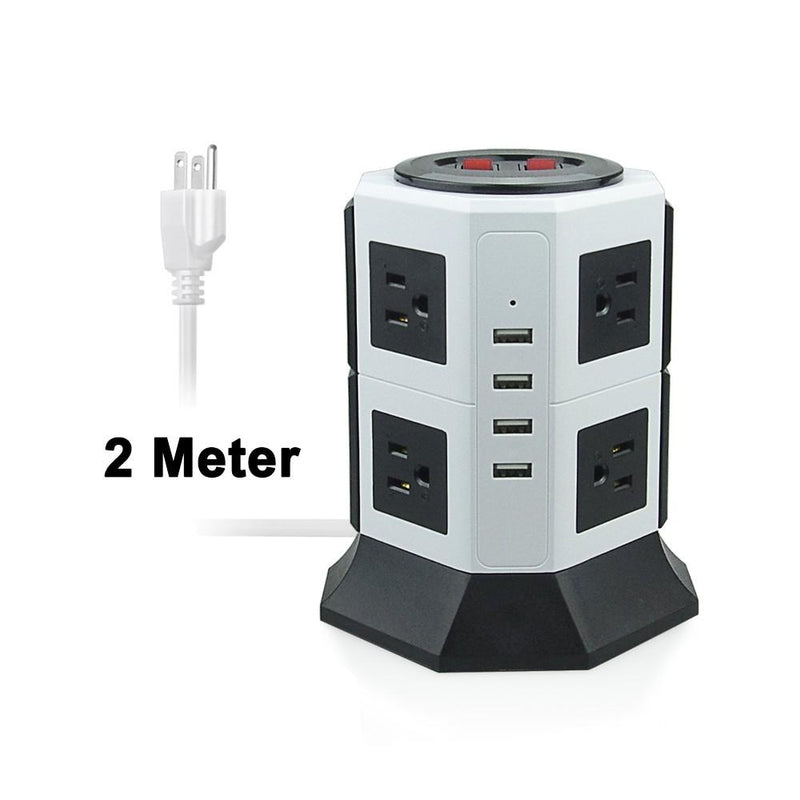 Safemore 8-Outlet Desktop Surge Protector with 4 USB Ports - Assorted Colors Gadgets & Accessories - DailySale