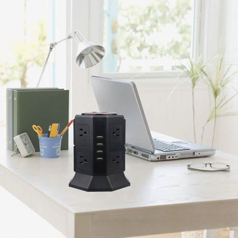 Safemore 8-Outlet Desktop Surge Protector with 4 USB Ports - Assorted Colors Gadgets & Accessories - DailySale