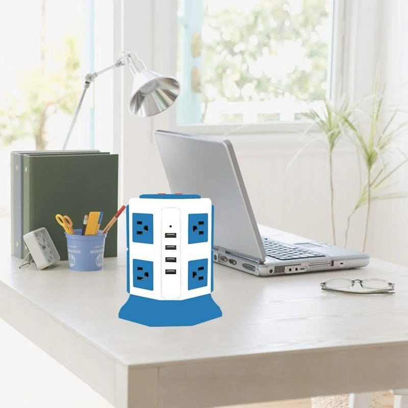 Safemore 8-Outlet Desktop Surge Protector with 4 USB Ports - Assorted Colors Gadgets & Accessories - DailySale