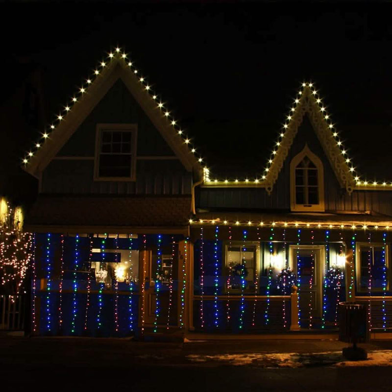 Safety Voltage Operated 300 LED Curtains Light Outdoor Lighting - DailySale