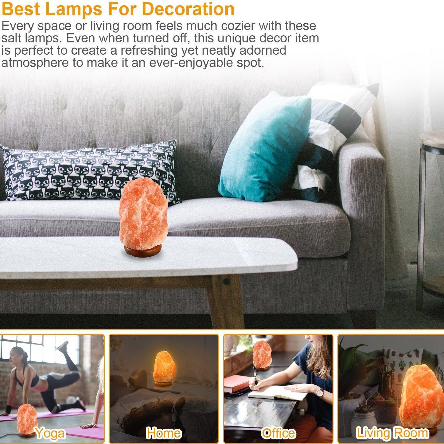 Salt Crystal Rock Lamp Indoor Lighting - DailySale