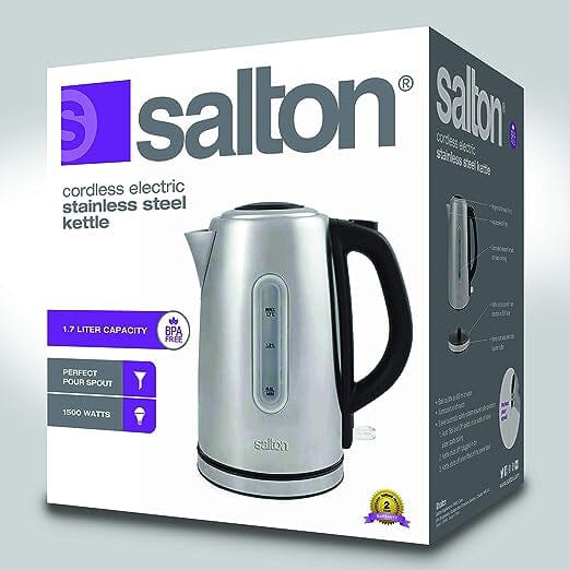 Salton Cordless Electric Stainless Steel Kettle Kitchen Appliances - DailySale