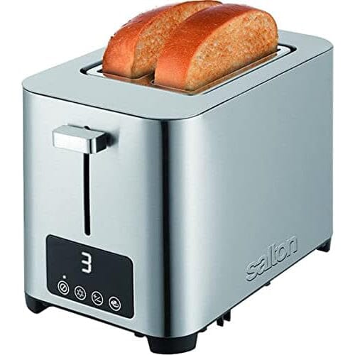 3/4 front view of Salton Digital 2 Slice Toaster in Stainless Steel, available at Dailysale