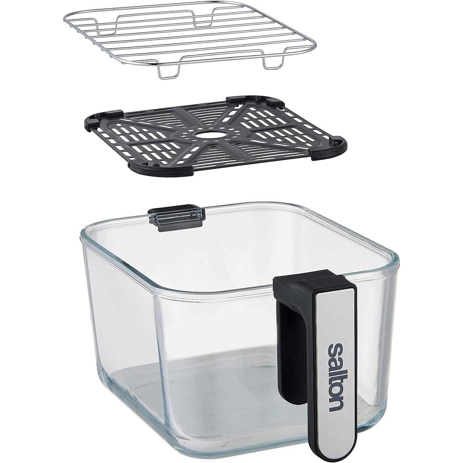 Salton Flip And Cook 3-in-1 Air Fryer, Grill & Dehydrator Silver : Target