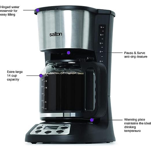 Salton Jumbo Java Coffee Maker 14 Cup Kitchen Appliances - DailySale