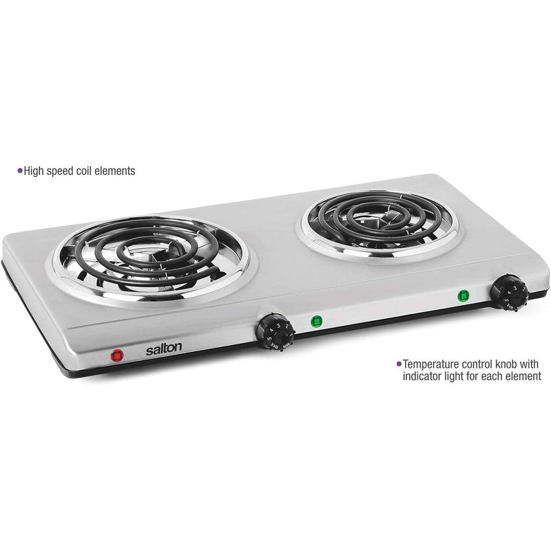 Salton Portable Double Cooktop Kitchen Appliances - DailySale