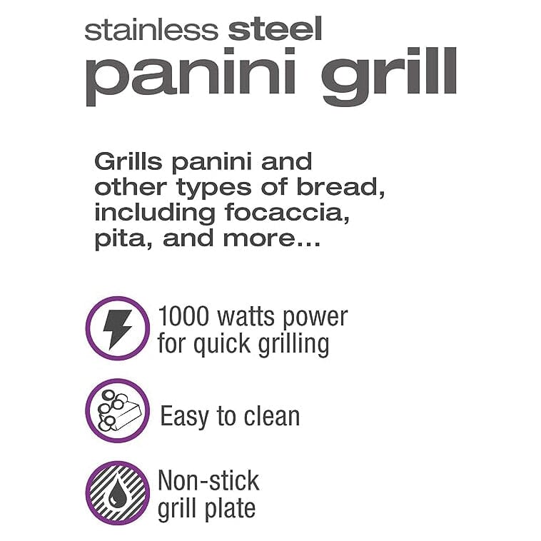 Salton Stainless Steel Panini Grill Kitchen Appliances - DailySale