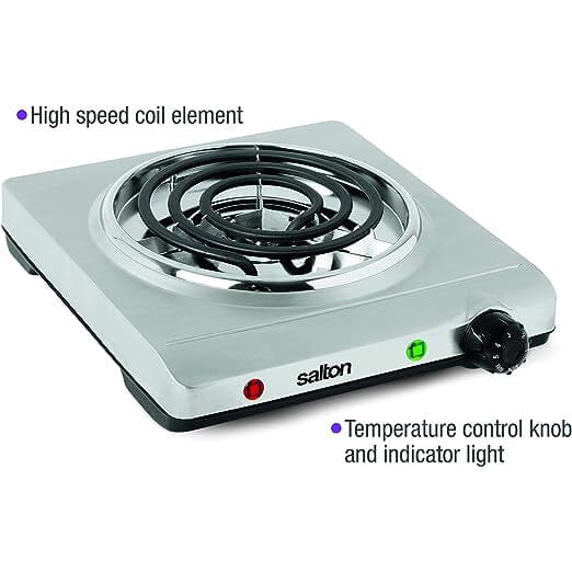 Salton Stainless Steel Portable Cooktop Kitchen Appliances - DailySale