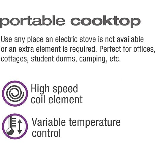 Salton Stainless Steel Portable Cooktop Kitchen Appliances - DailySale