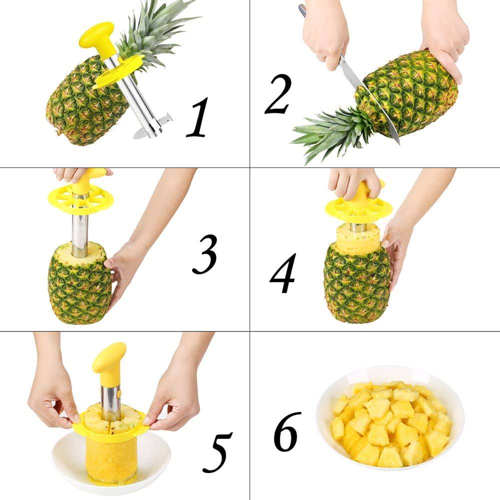 Vacu Vin Steel Pineapple Slicer Makes Fruit Rings In 30 Seconds