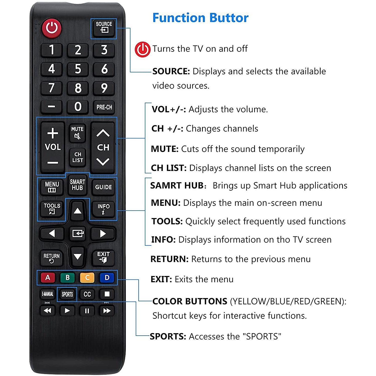 Samsung-TV-Remote for All Samsung LCD LED HDTV 3D Smart TVs Models TV & Video - DailySale