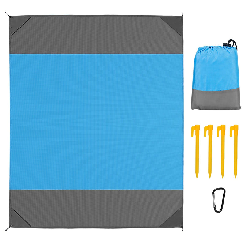 Sand Proof Picnic Blanket with 4 Anchors Sports & Outdoors Blue M - DailySale