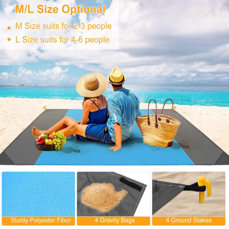 Sand Proof Picnic Blanket with 4 Anchors Sports & Outdoors - DailySale