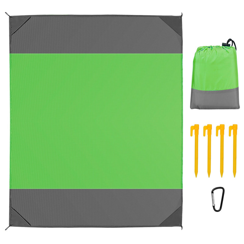 Sand Proof Picnic Blanket with 4 Anchors Sports & Outdoors Green M - DailySale