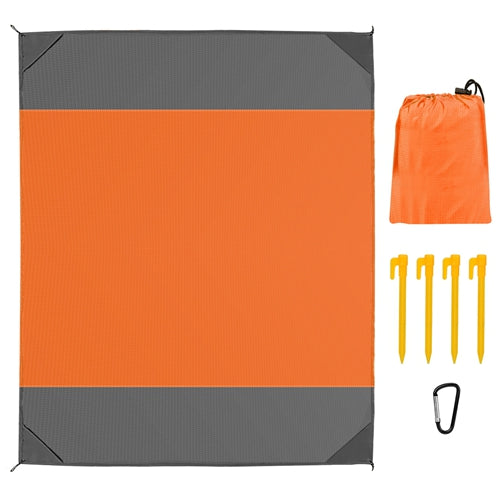 Sand Proof Picnic Blanket with 4 Anchors Sports & Outdoors Orange M - DailySale