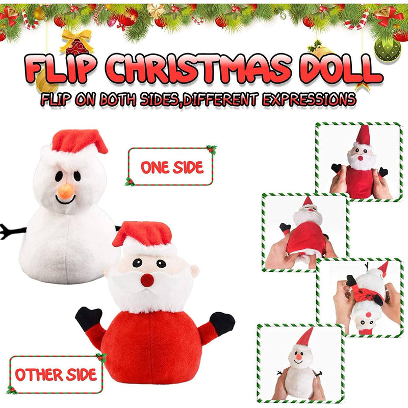 Santa Claus Plush Snowman Toy Double-Sided Christmas Santa Child Gift Toys & Games - DailySale