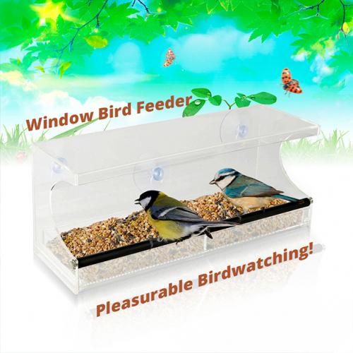 See-Through Acrylic Window Bird Feeder Pet Supplies - DailySale