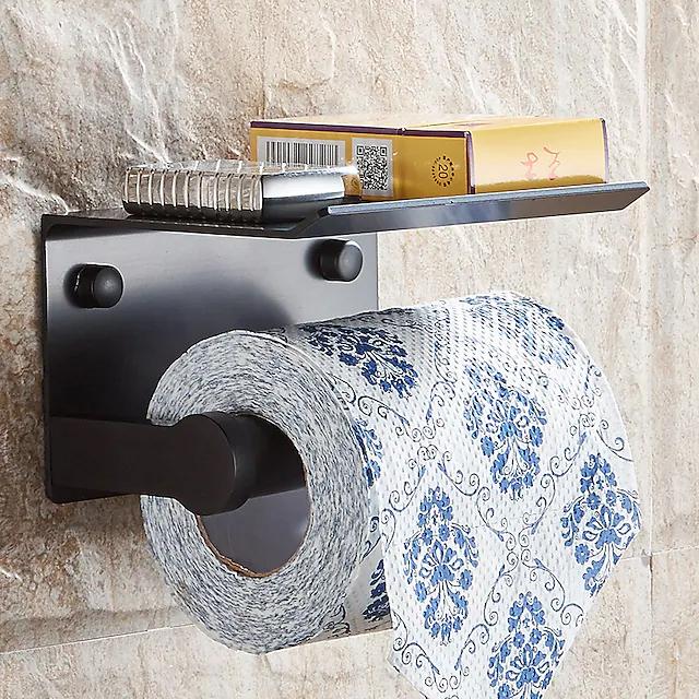 Self-adhesive Toilet Paper Holder With Shelf Bath - DailySale