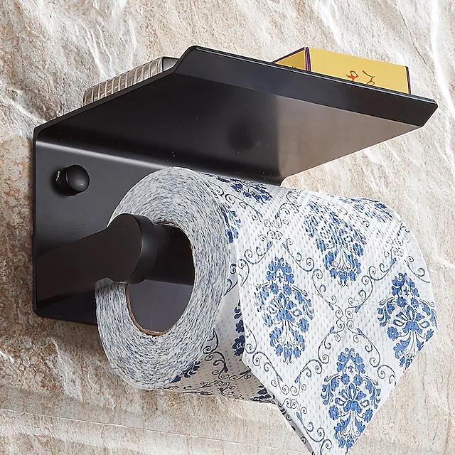 Self-adhesive Toilet Paper Holder With Shelf Bath - DailySale