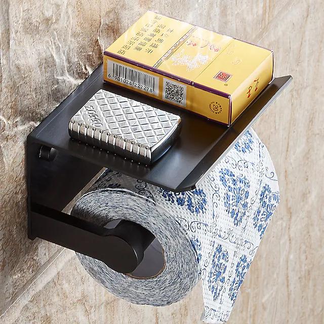 Self-adhesive Toilet Paper Holder With Shelf Bath - DailySale