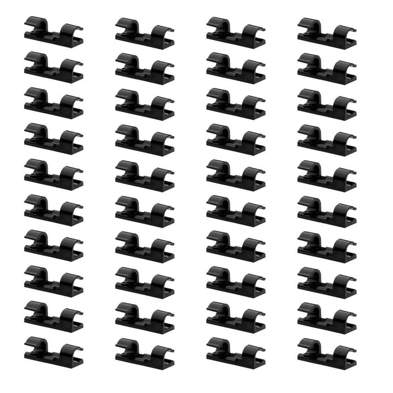 Self-Adhesive Wire Organizer Line Cable Plastic Clips Everything Else Black 40-Pieces - DailySale