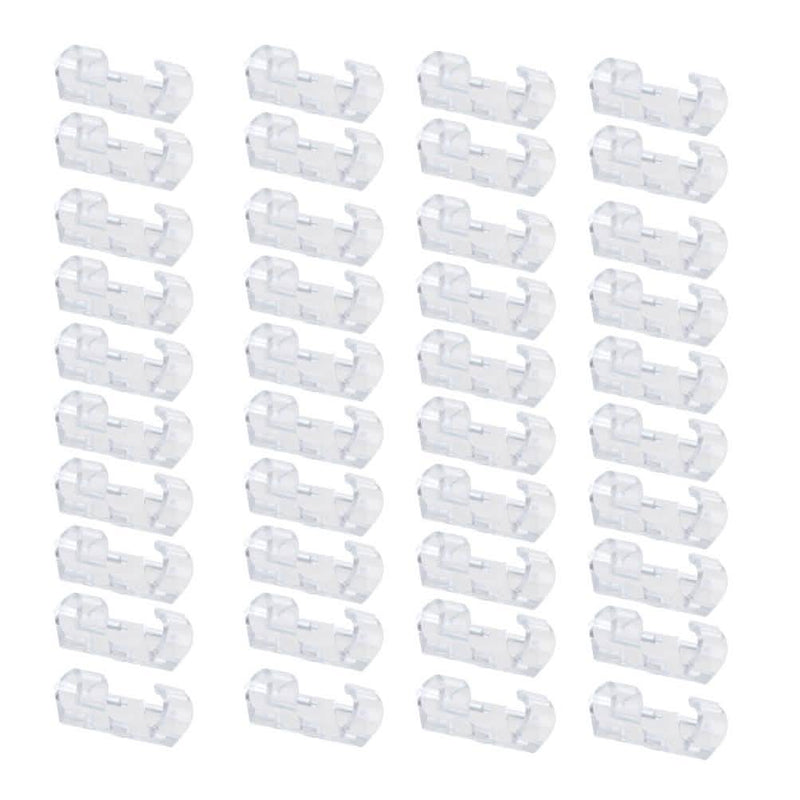 Self-Adhesive Wire Organizer Line Cable Plastic Clips Everything Else Transparent 40-Pieces - DailySale