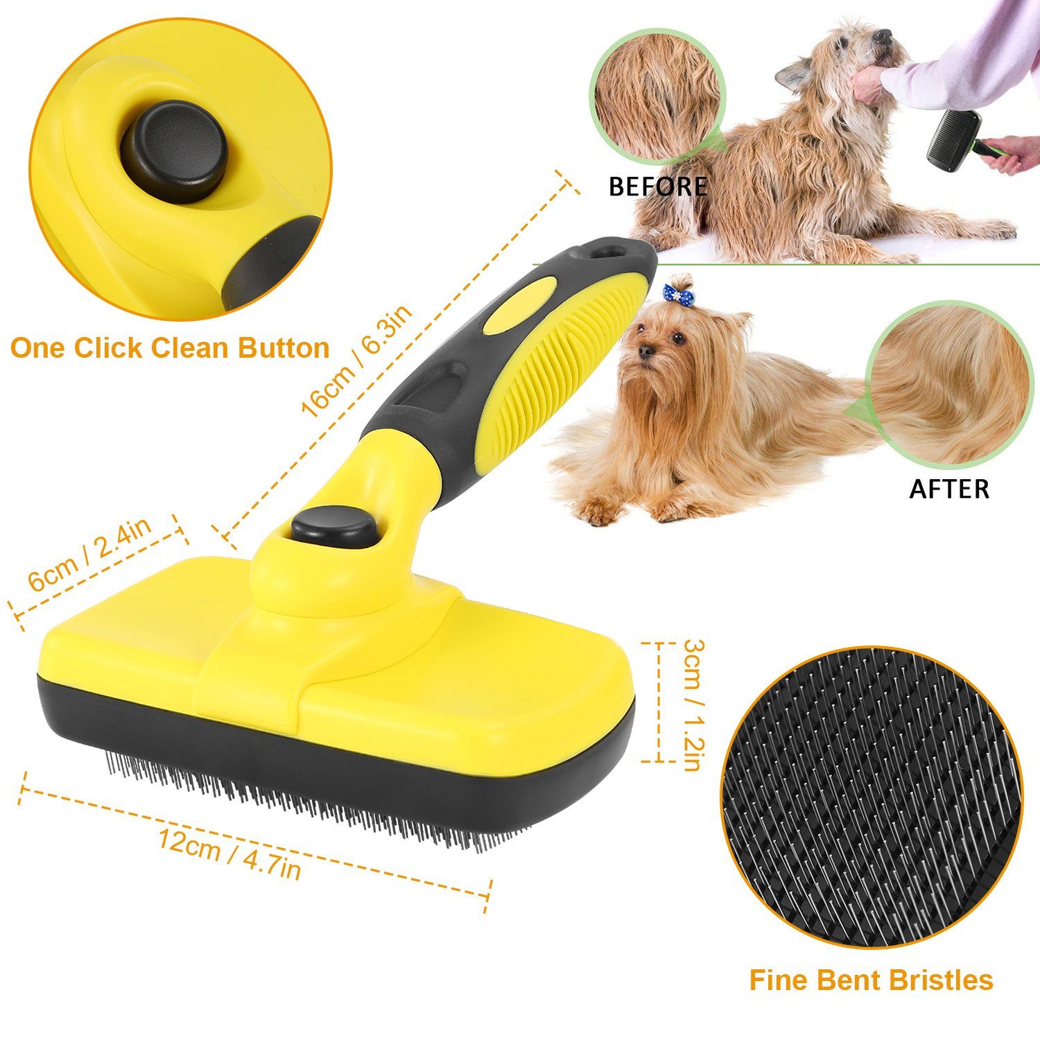 Self Cleaning Slicker Brush Pets Pet Supplies - DailySale