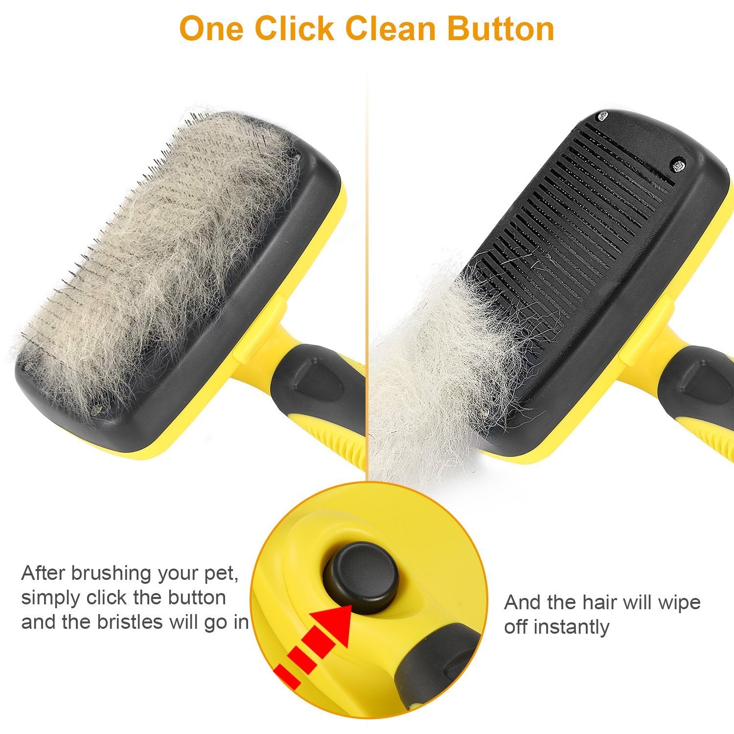 Self Cleaning Slicker Brush Pets Pet Supplies - DailySale