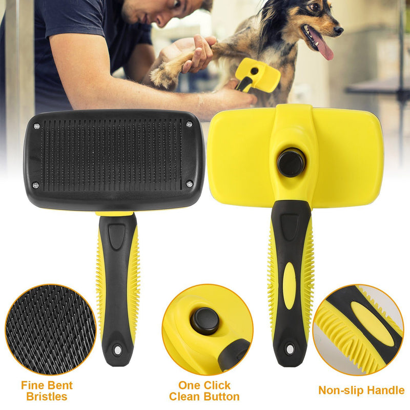 Self Cleaning Slicker Brush Pets Pet Supplies - DailySale