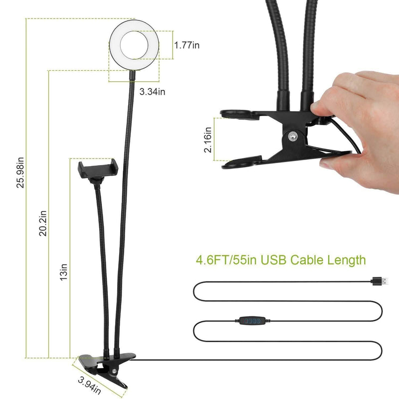 Selfie Ring with Phone Holder Clamp Mobile Accessories - DailySale
