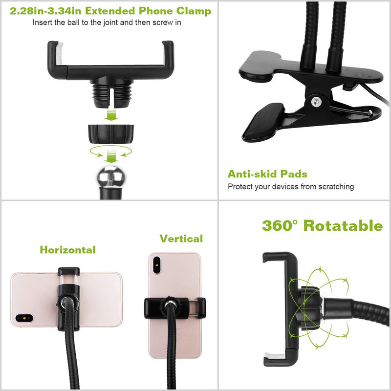 Selfie Ring with Phone Holder Clamp Mobile Accessories - DailySale