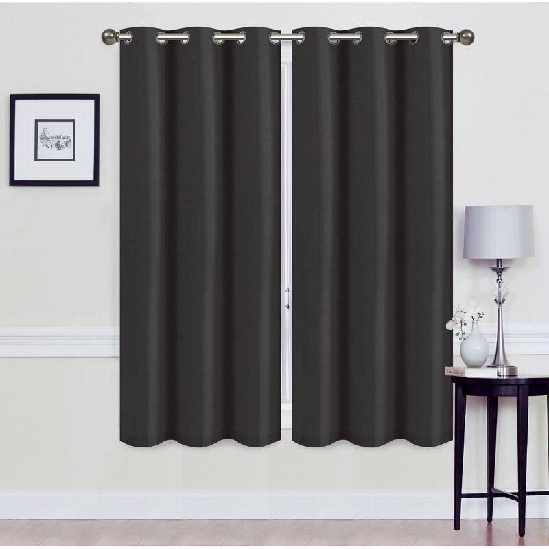 Set of 2: Foam-Backed Blackout Grommet Curtain Panel Lighting & Decor 76 X 63 Black - DailySale