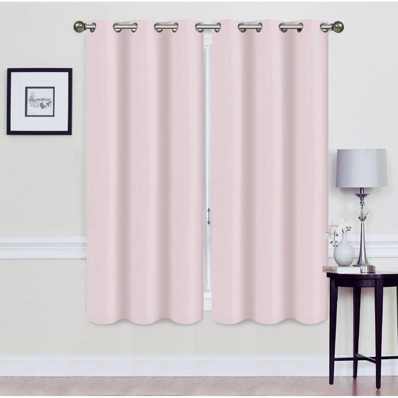 Set of 2: Foam-Backed Blackout Grommet Curtain Panel Lighting & Decor 76 X 63 Blush - DailySale