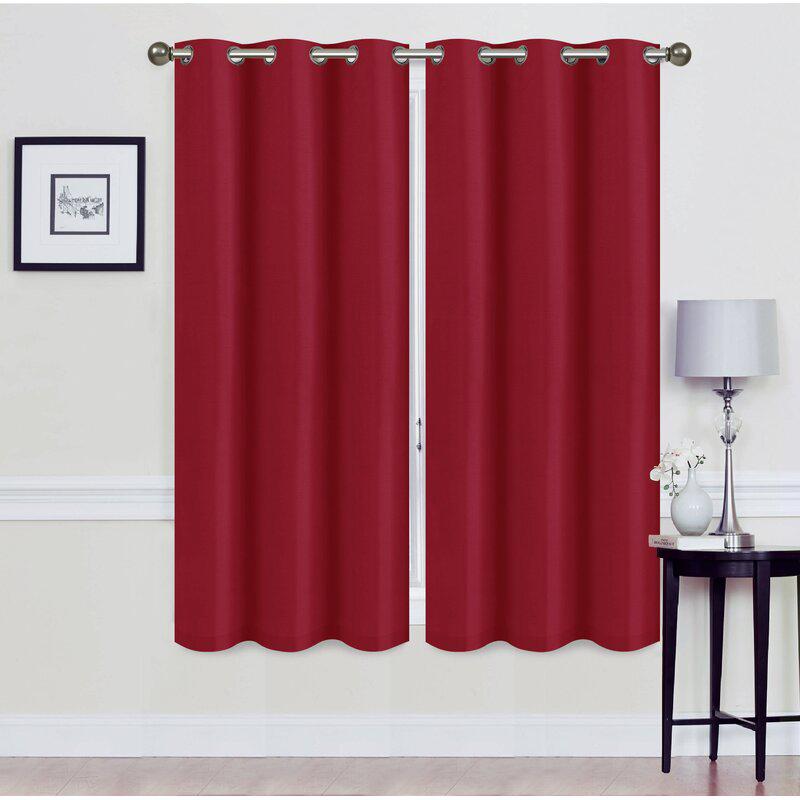 Set of 2: Foam-Backed Blackout Grommet Curtain Panel Lighting & Decor 76 X 63 Burgundy - DailySale