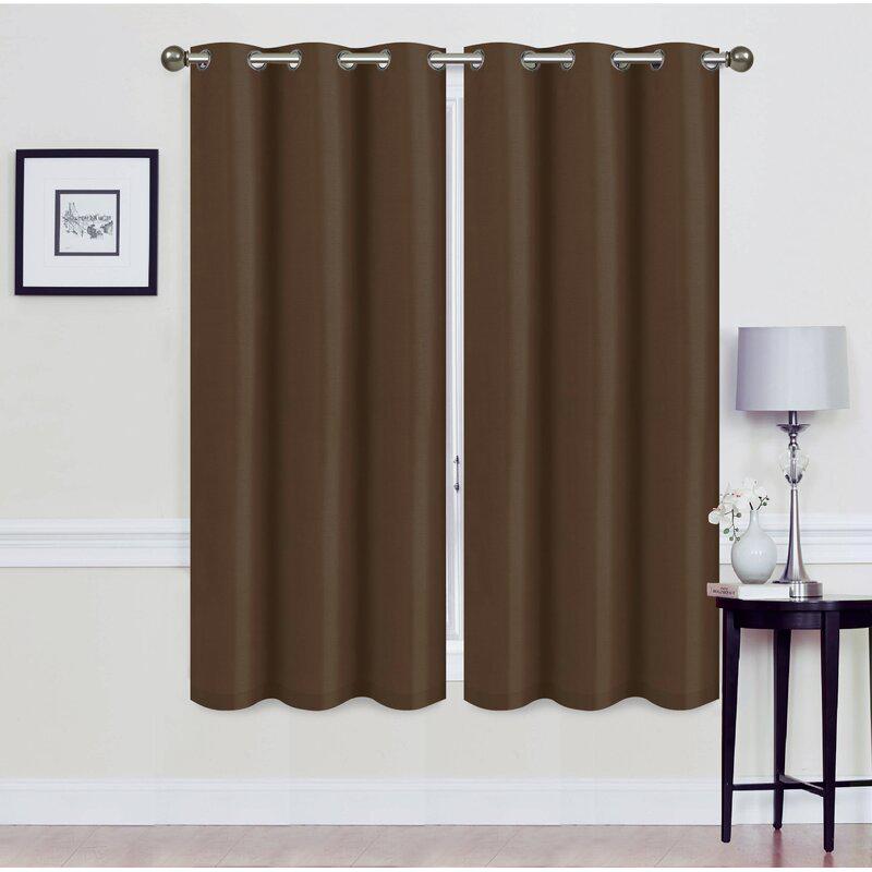 Set of 2: Foam-Backed Blackout Grommet Curtain Panel Lighting & Decor 76 X 63 Coffee - DailySale