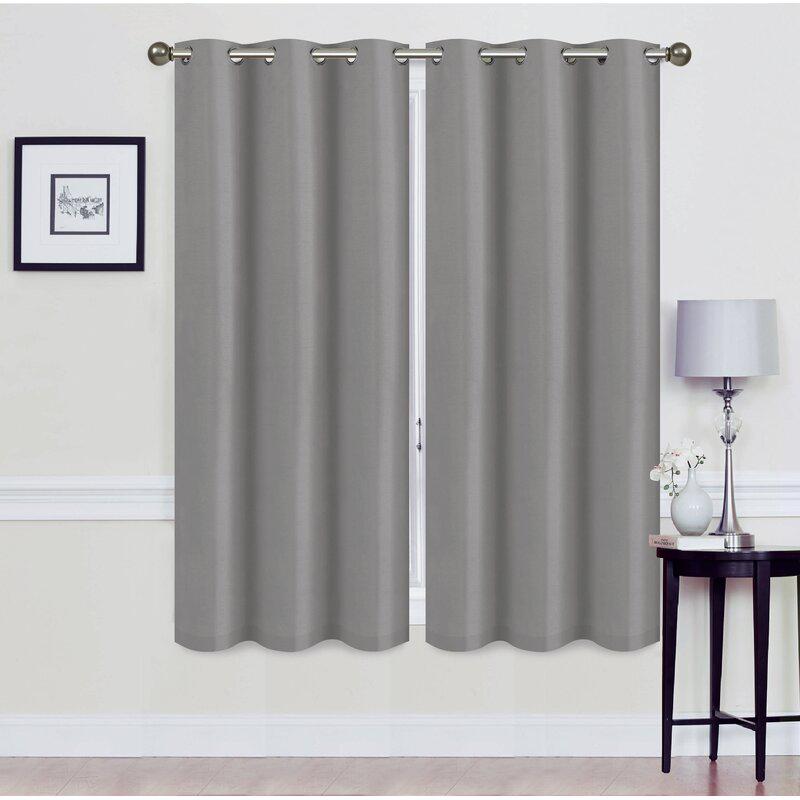 Set of 2: Foam-Backed Blackout Grommet Curtain Panel Lighting & Decor 76 X 63 Gray - DailySale