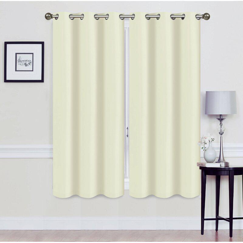Set of 2: Foam-Backed Blackout Grommet Curtain Panel Lighting & Decor 76 X 63 Ivory - DailySale