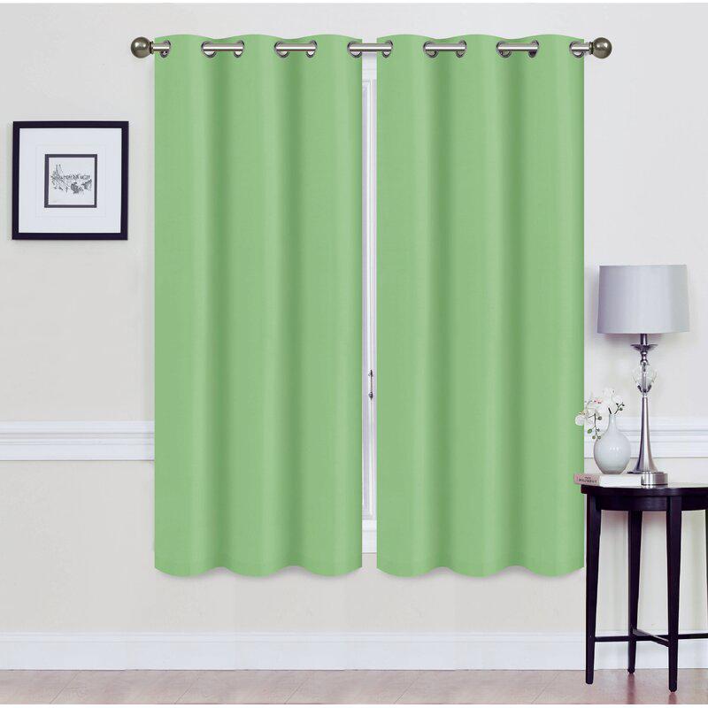 Set of 2: Foam-Backed Blackout Grommet Curtain Panel Lighting & Decor 76 X 63 Sage - DailySale