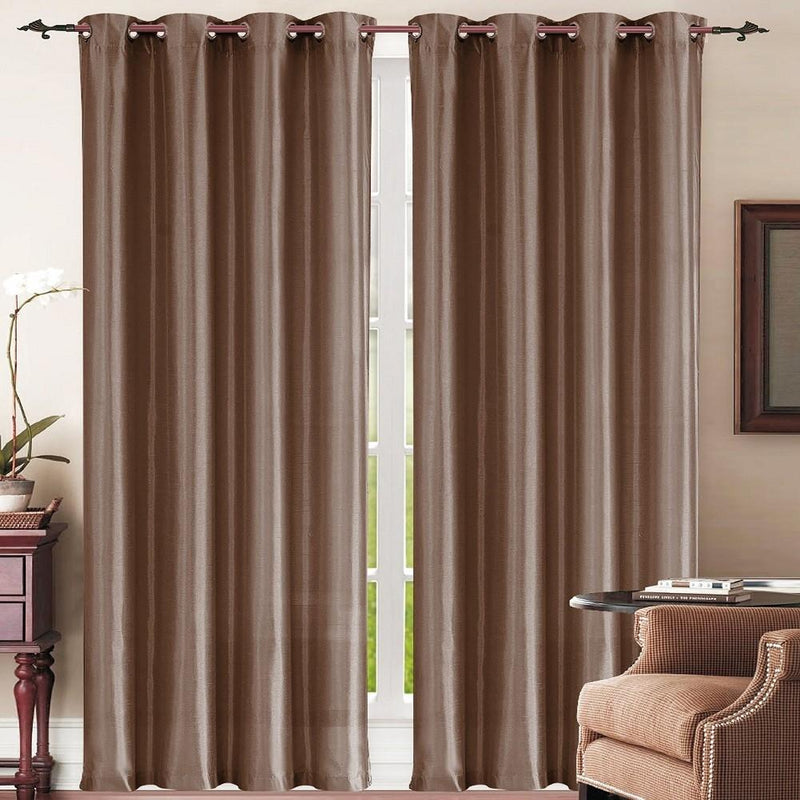 Set of 2: Grommet Curtain Panels - Assorted Colors Furniture & Decor Chocolate - DailySale
