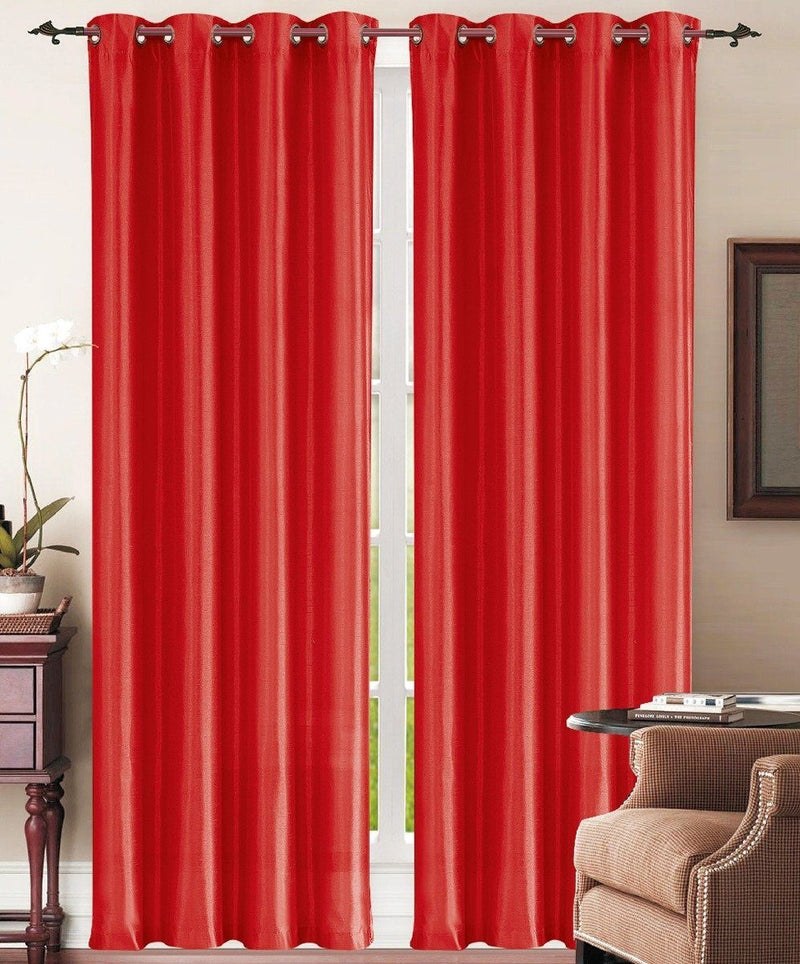 Set of 2: Grommet Curtain Panels - Assorted Colors Furniture & Decor Red - DailySale