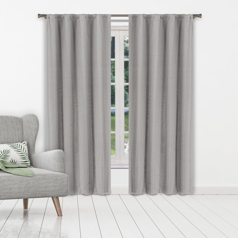 Set of 2: Heavy Solid Textured Blackout Thermal Window Curtain Pair Panel Furniture & Decor Gray 38" X 84" - DailySale