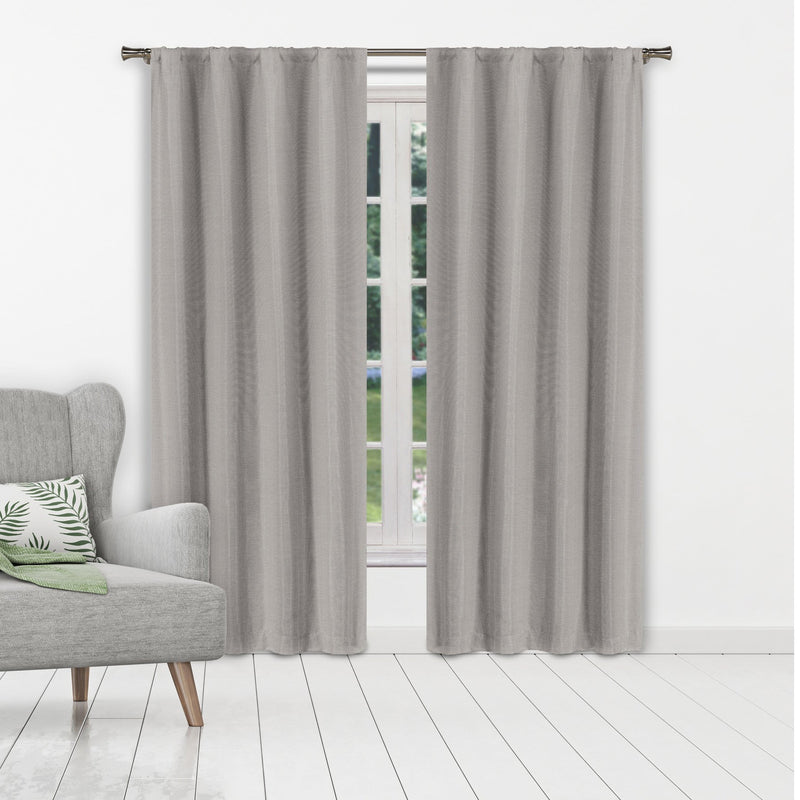 Set of 2: Heavy Solid Textured Blackout Thermal Window Curtain Pair Panel Furniture & Decor Silver 38" X 84" - DailySale