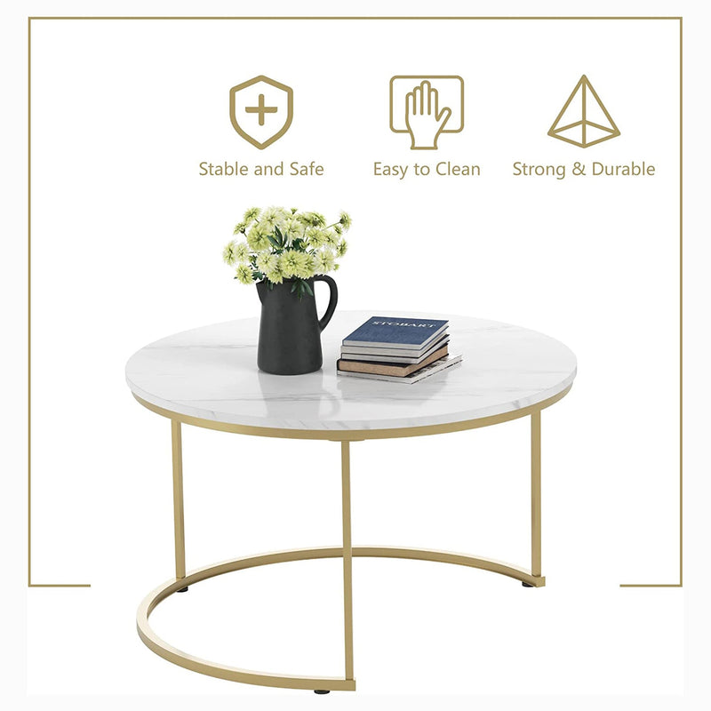 Set of 2: Modern Nesting Side Coffee Tables Furniture & Decor - DailySale
