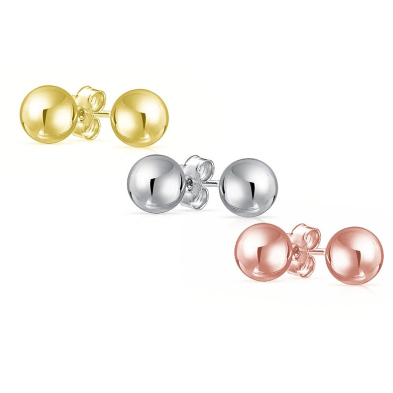 Set Of 3 Sterling Silver Ball Studs Jewelry - DailySale