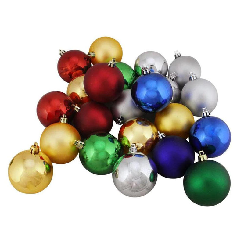Shatterproof Traditional Multi-Color Shiny and Matte Christmas Ball Ornaments Holiday Decor & Apparel 24-Pack - DailySale