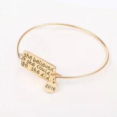 She Believed She Could So She Did Charm Bangle Bracelets - DailySale